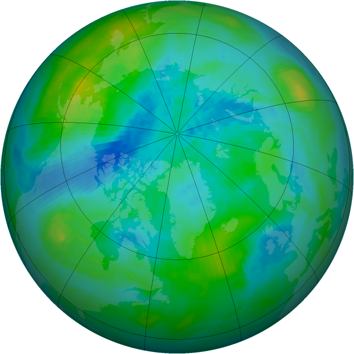 Arctic ozone map for 17 September 1991